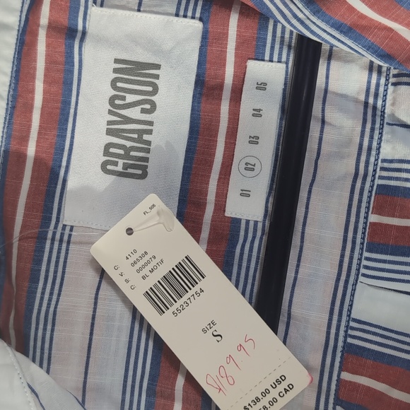 Grayson Hero Striped Shirt NWT - Picture 3 of 4